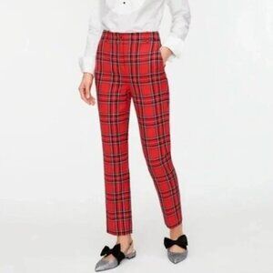 J.Crew "High-Rise Cameron Pant" in Tartan (Wool Blend - Run SMALL!)